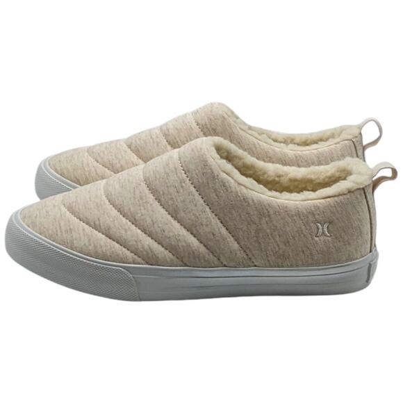 Hurley Fur Lined Womens ARLO PUFF Clog Slip On Loafers Cream Size 7 8 or 10 - Picture 3 of 7